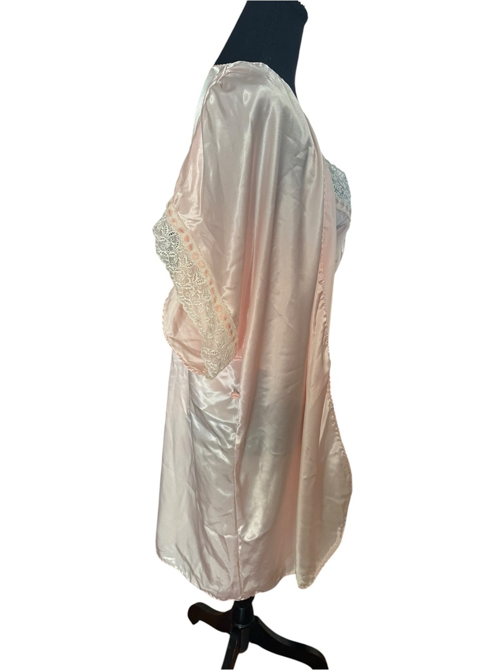 Val Mode VINTAGE Pink Satin Lace Nightie   ROBE  Size Small Lingerie - NO BELT S - Picture 3 of 14
